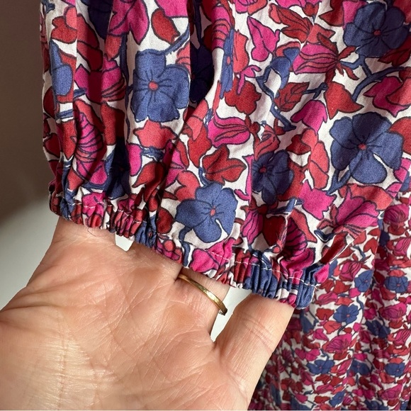 J. Crew V-Neck Midi Dress in Berry Floral Size Small - Picture 6 of 11